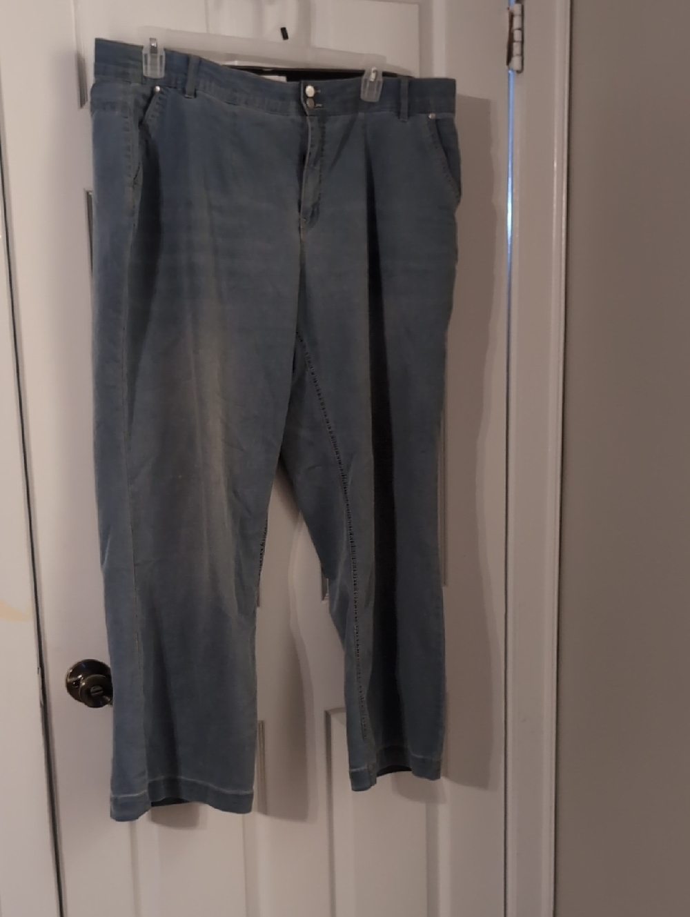 Cato Wide Leg Flare Jeans in Faded Blue